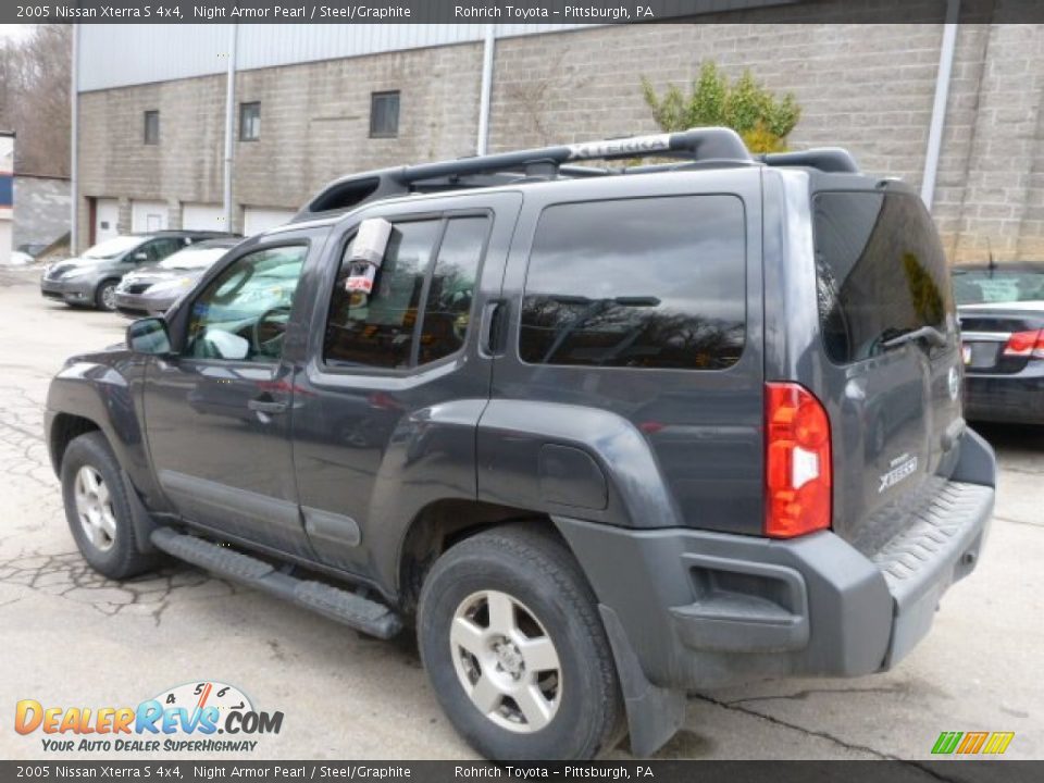 2005 Nissan Xterra S 4x4 Night Armor Pearl / Steel/Graphite Photo #13