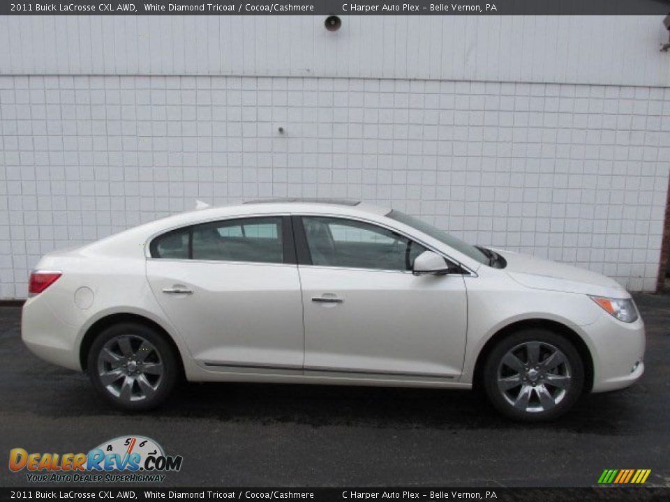 2011 Buick LaCrosse CXL AWD White Diamond Tricoat / Cocoa/Cashmere Photo #2