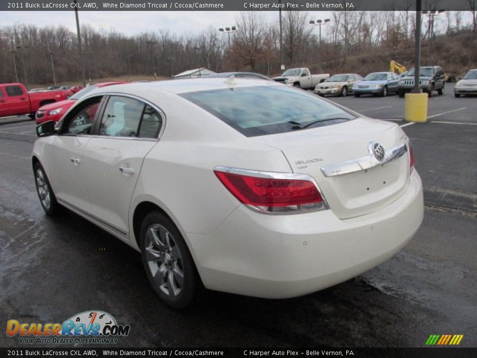2011 Buick LaCrosse CXL AWD White Diamond Tricoat / Cocoa/Cashmere Photo #6