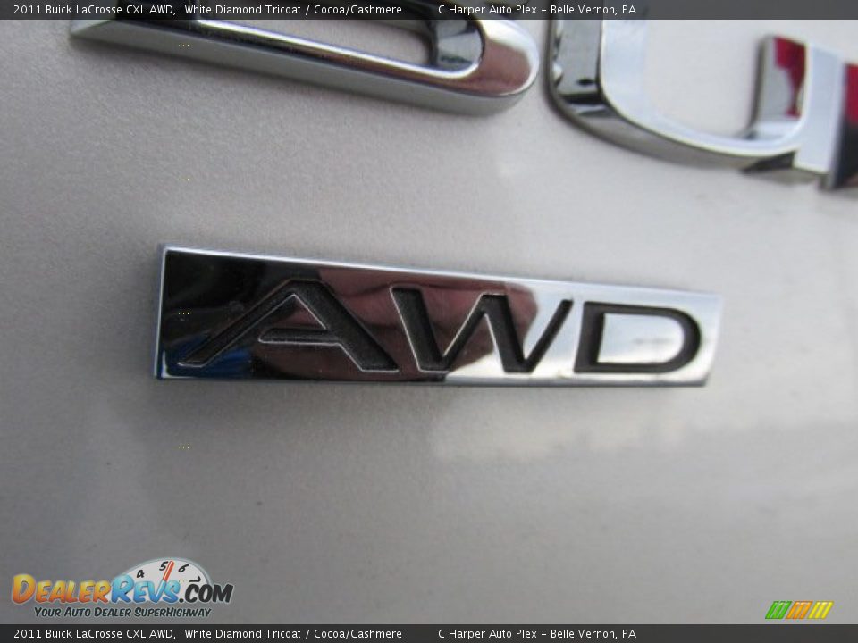 2011 Buick LaCrosse CXL AWD White Diamond Tricoat / Cocoa/Cashmere Photo #7