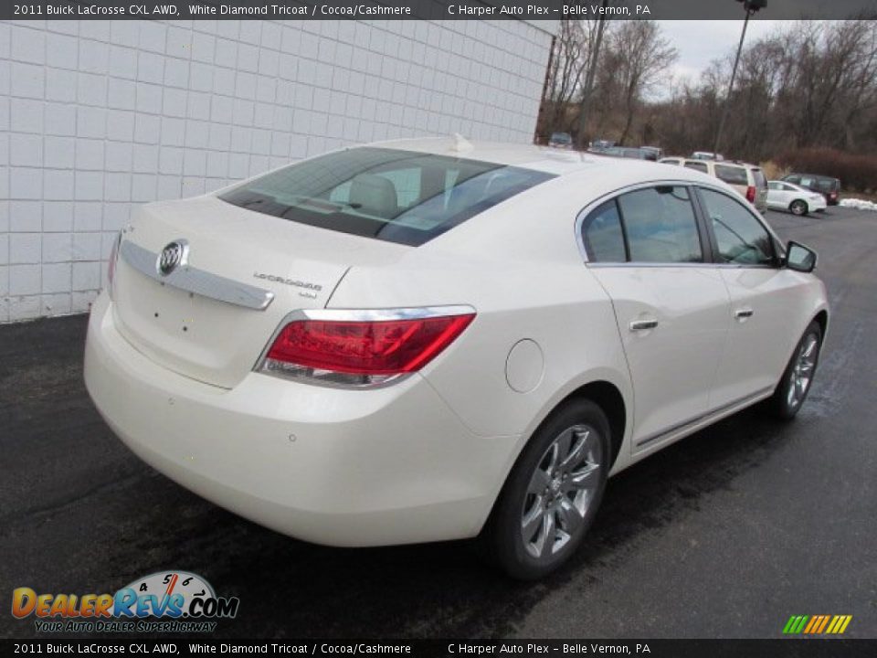 2011 Buick LaCrosse CXL AWD White Diamond Tricoat / Cocoa/Cashmere Photo #9