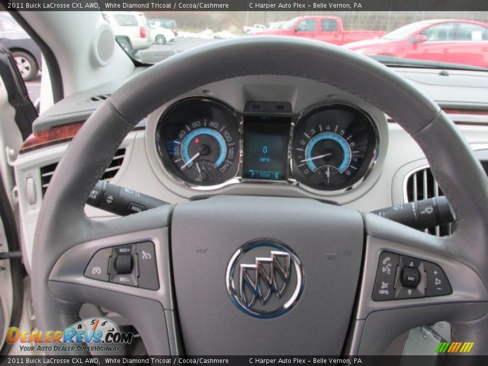 2011 Buick LaCrosse CXL AWD White Diamond Tricoat / Cocoa/Cashmere Photo #18