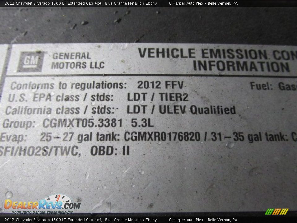 2012 Chevrolet Silverado 1500 LT Extended Cab 4x4 Blue Granite Metallic / Ebony Photo #12