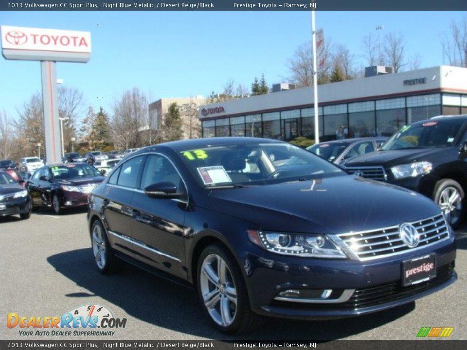 2013 Volkswagen CC Sport Plus Night Blue Metallic / Desert Beige/Black Photo #1