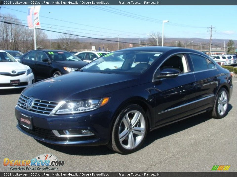 2013 Volkswagen CC Sport Plus Night Blue Metallic / Desert Beige/Black Photo #3