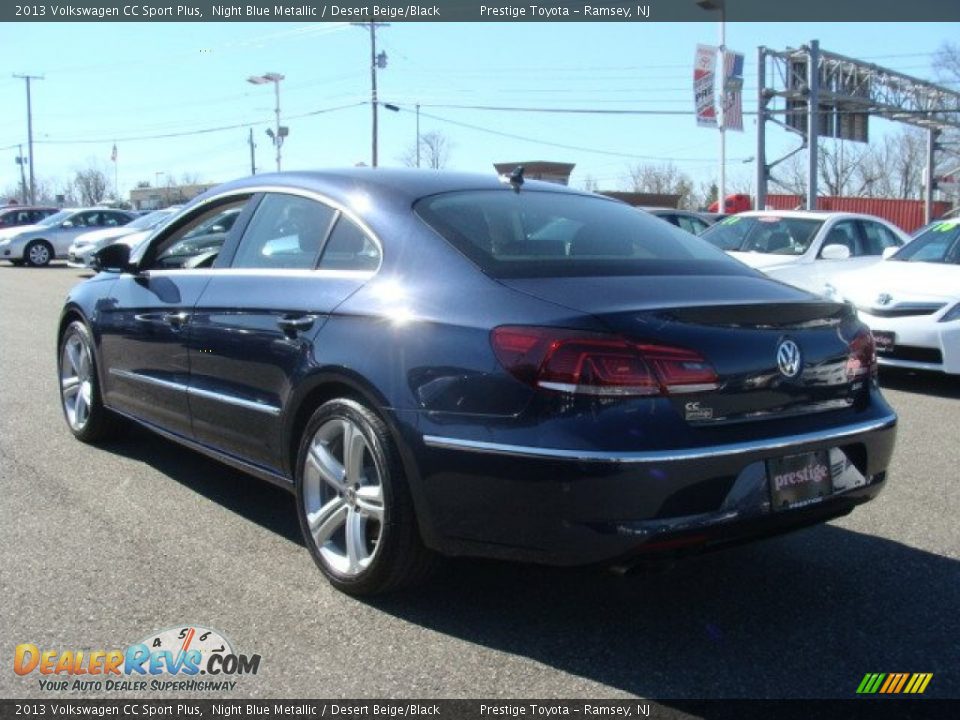 2013 Volkswagen CC Sport Plus Night Blue Metallic / Desert Beige/Black Photo #4