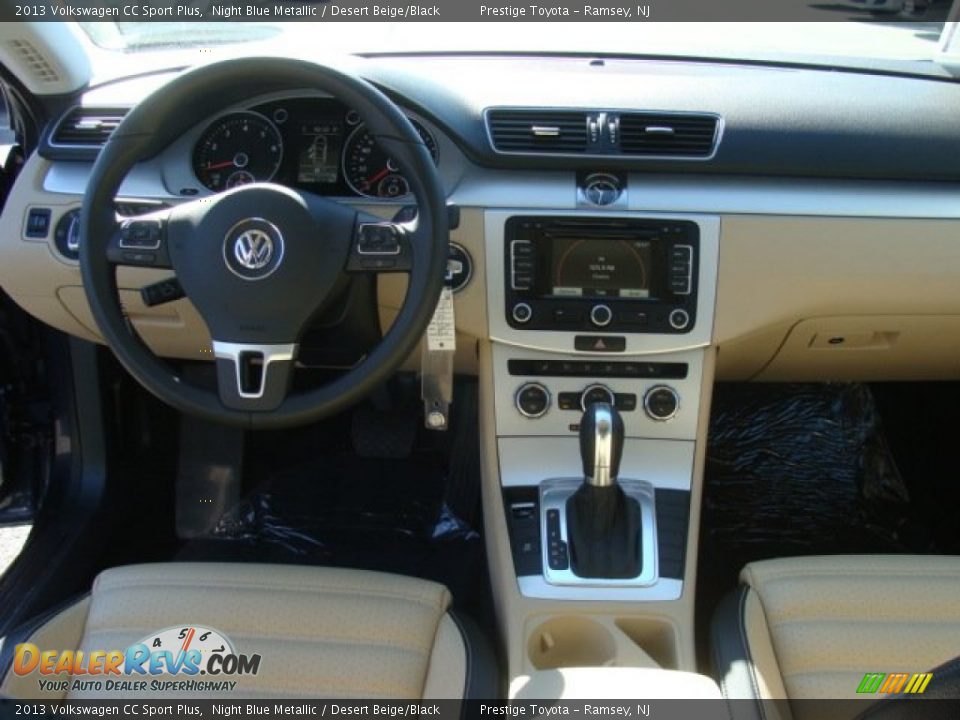 2013 Volkswagen CC Sport Plus Night Blue Metallic / Desert Beige/Black Photo #9