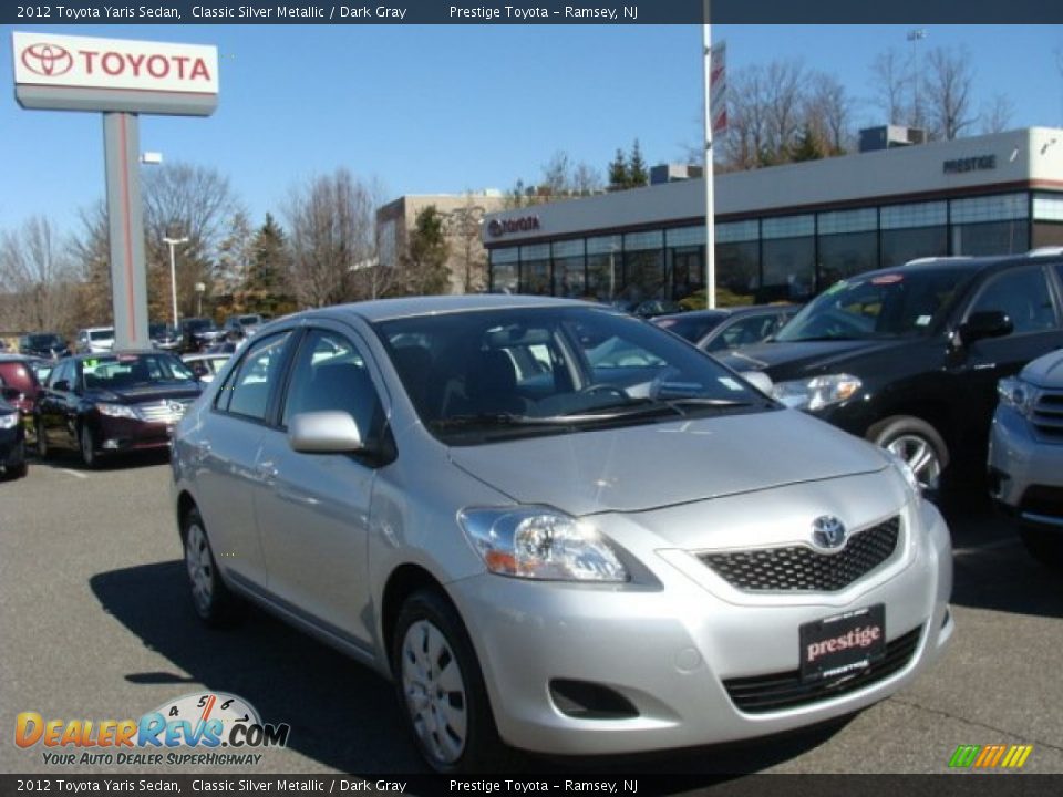 2012 Toyota Yaris Sedan Classic Silver Metallic / Dark Gray Photo #1