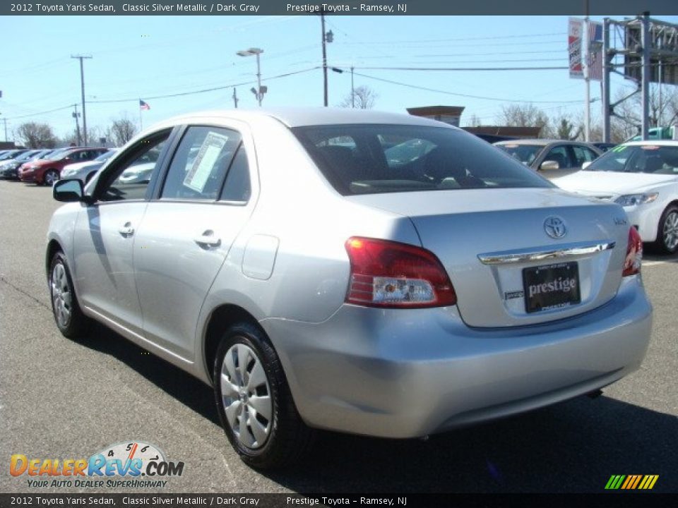2012 Toyota Yaris Sedan Classic Silver Metallic / Dark Gray Photo #4
