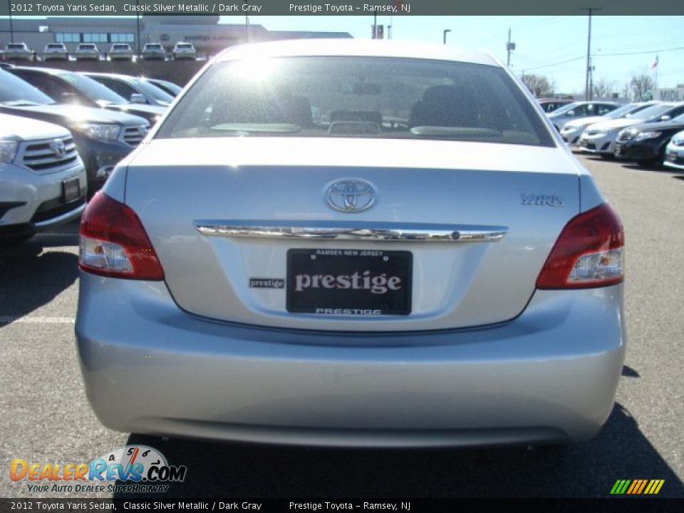 2012 Toyota Yaris Sedan Classic Silver Metallic / Dark Gray Photo #5