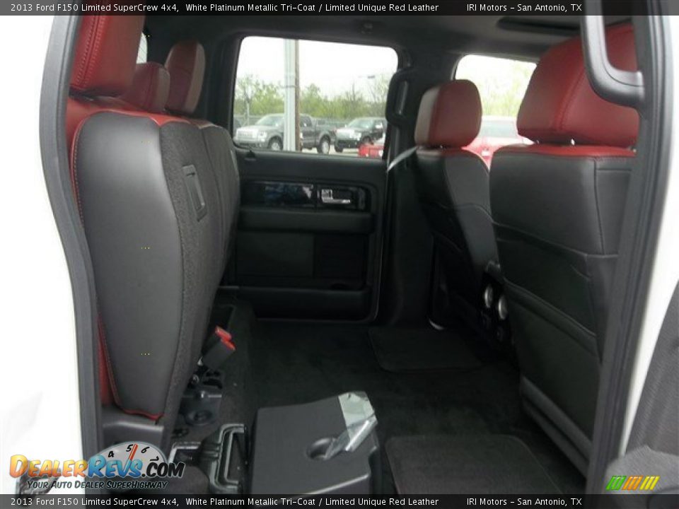 2013 Ford F150 Limited SuperCrew 4x4 White Platinum Metallic Tri-Coat / Limited Unique Red Leather Photo #18