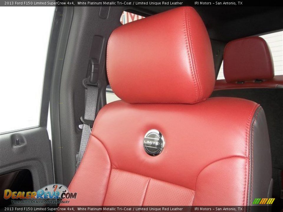 2013 Ford F150 Limited SuperCrew 4x4 White Platinum Metallic Tri-Coat / Limited Unique Red Leather Photo #29