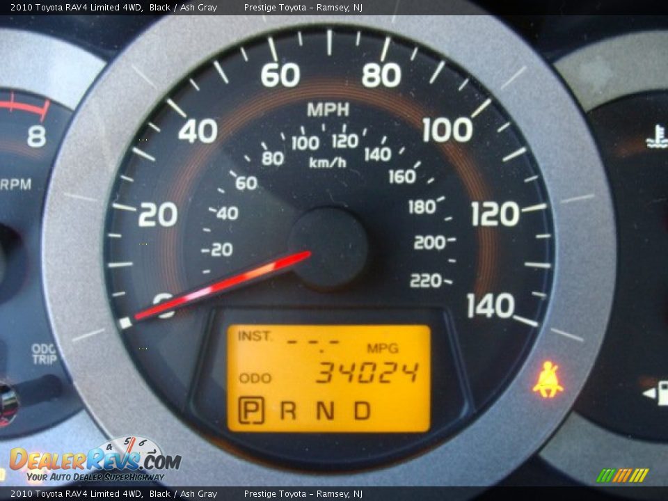 2010 Toyota RAV4 Limited 4WD Black / Ash Gray Photo #10