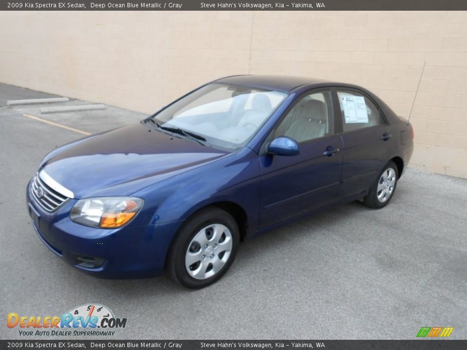 2009 Kia Spectra EX Sedan Deep Ocean Blue Metallic / Gray Photo #1