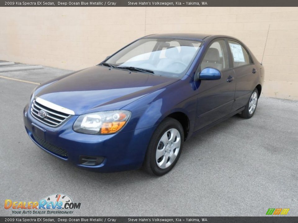 2009 Kia Spectra EX Sedan Deep Ocean Blue Metallic / Gray Photo #2
