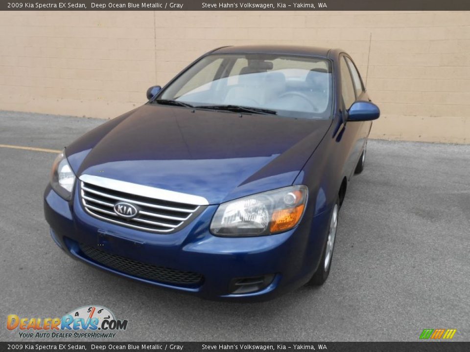 2009 Kia Spectra EX Sedan Deep Ocean Blue Metallic / Gray Photo #4