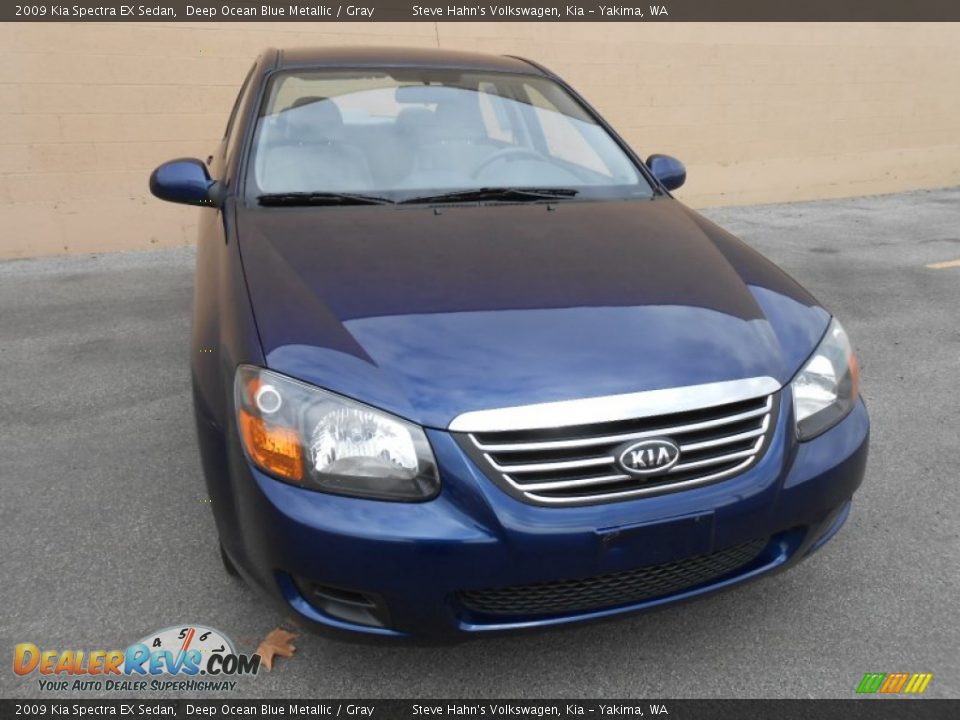 2009 Kia Spectra EX Sedan Deep Ocean Blue Metallic / Gray Photo #5