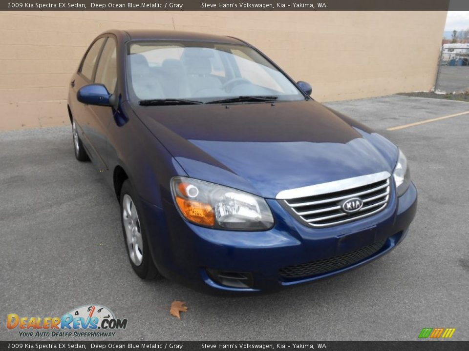 2009 Kia Spectra EX Sedan Deep Ocean Blue Metallic / Gray Photo #6