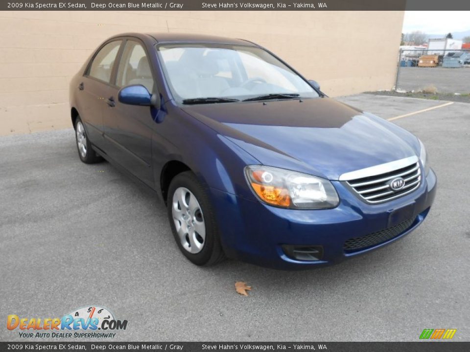 2009 Kia Spectra EX Sedan Deep Ocean Blue Metallic / Gray Photo #7