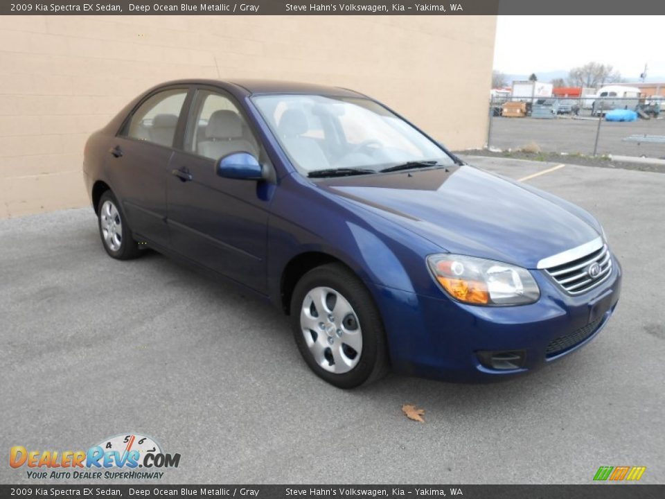 2009 Kia Spectra EX Sedan Deep Ocean Blue Metallic / Gray Photo #8