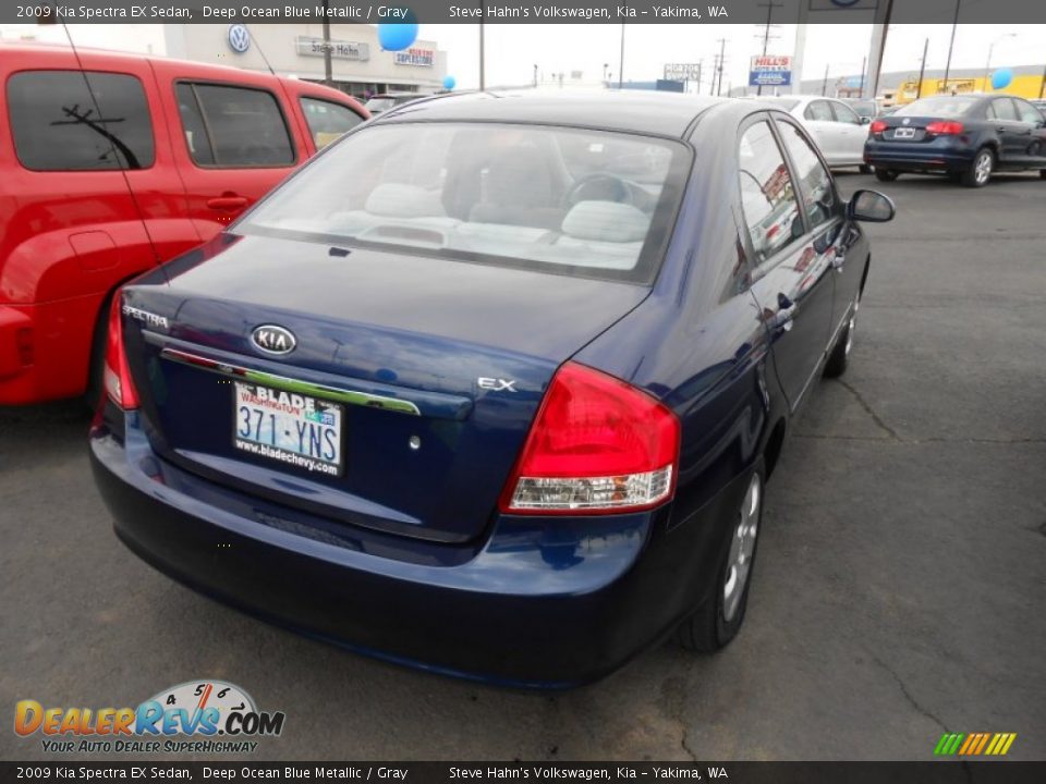 2009 Kia Spectra EX Sedan Deep Ocean Blue Metallic / Gray Photo #10