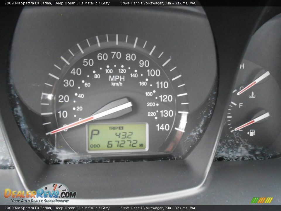 2009 Kia Spectra EX Sedan Deep Ocean Blue Metallic / Gray Photo #11