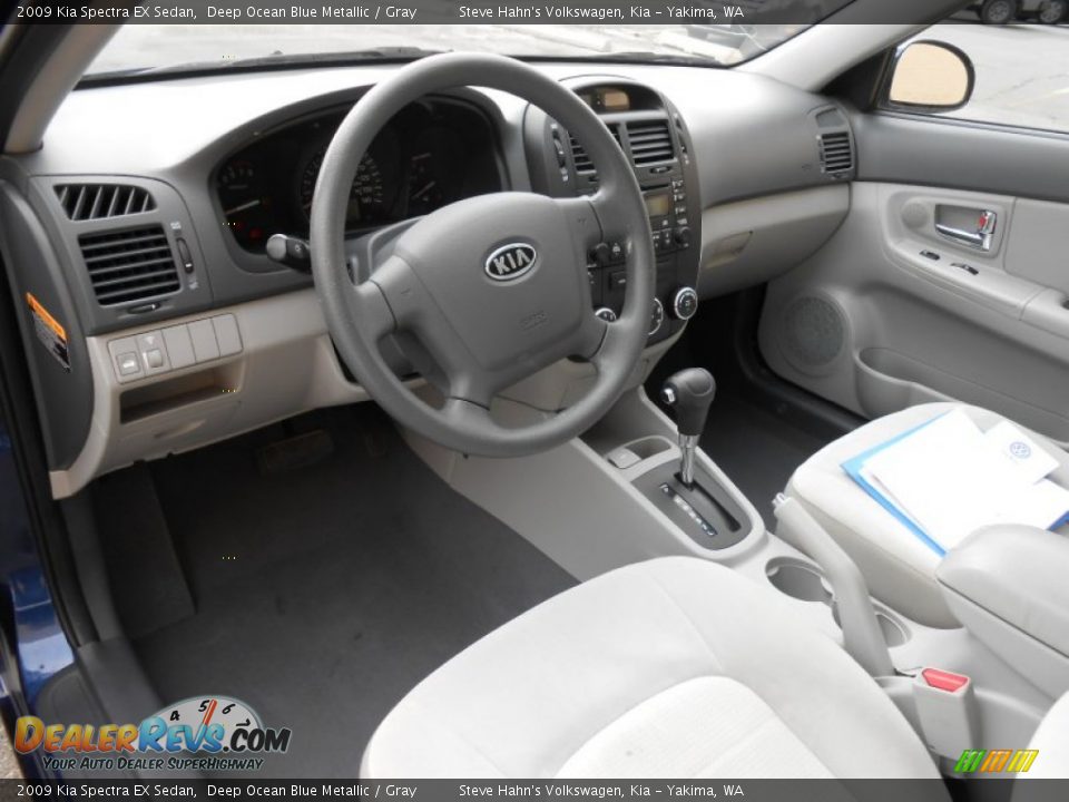 2009 Kia Spectra EX Sedan Deep Ocean Blue Metallic / Gray Photo #21