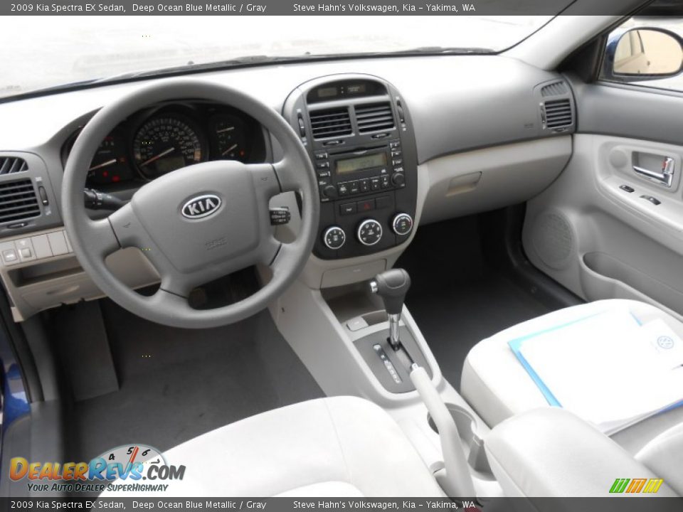 2009 Kia Spectra EX Sedan Deep Ocean Blue Metallic / Gray Photo #23