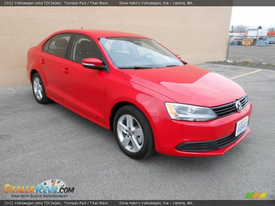 2012 Volkswagen Jetta TDI Sedan Tornado Red / Titan Black Photo #1