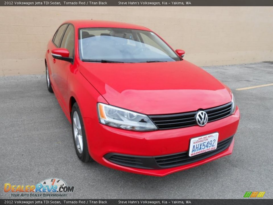 2012 Volkswagen Jetta TDI Sedan Tornado Red / Titan Black Photo #3