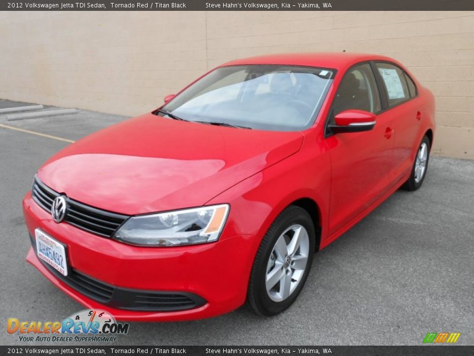 2012 Volkswagen Jetta TDI Sedan Tornado Red / Titan Black Photo #6
