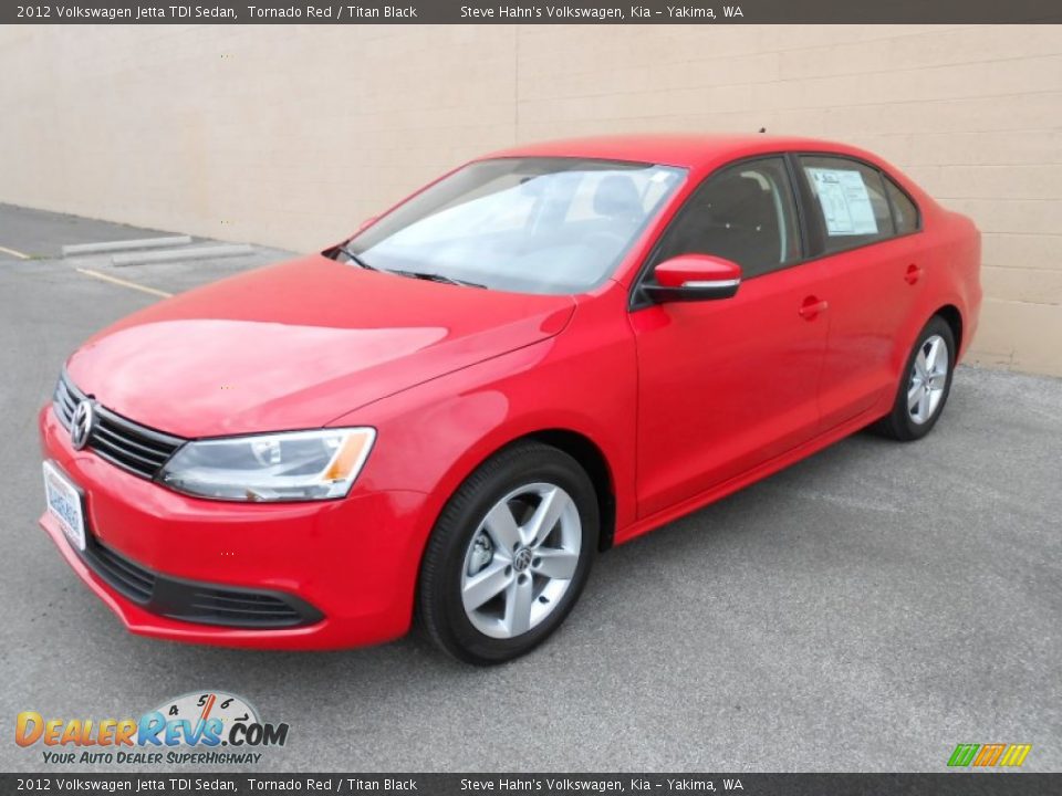 2012 Volkswagen Jetta TDI Sedan Tornado Red / Titan Black Photo #7