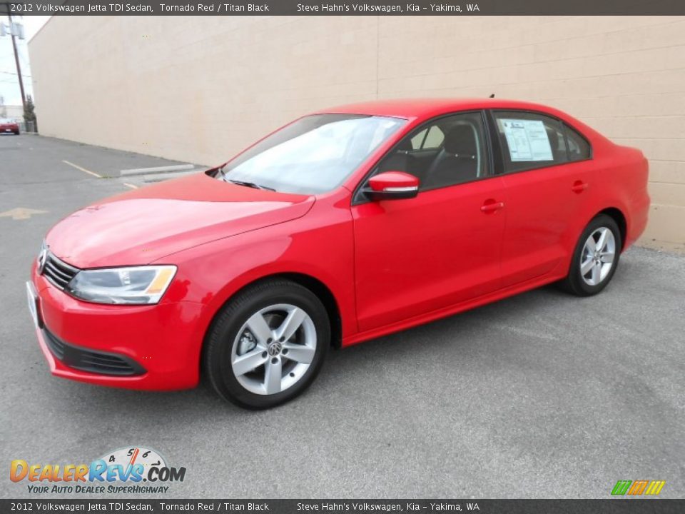 2012 Volkswagen Jetta TDI Sedan Tornado Red / Titan Black Photo #8