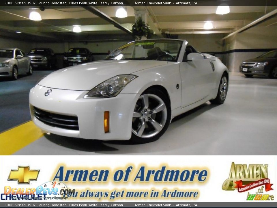 2008 Nissan 350Z Touring Roadster Pikes Peak White Pearl / Carbon Photo #1