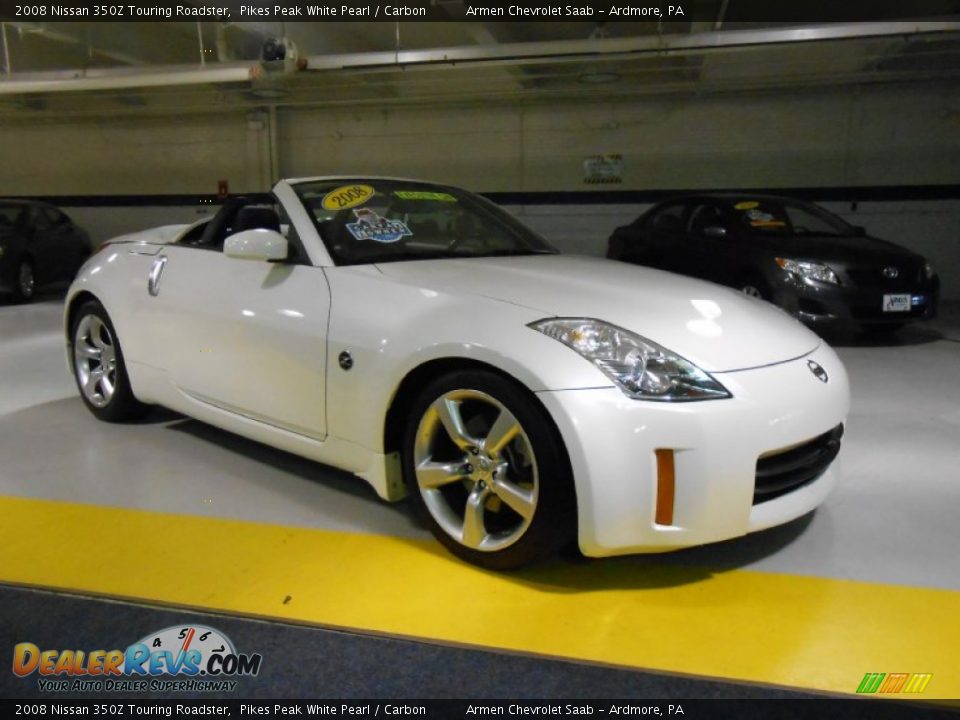 2008 Nissan 350Z Touring Roadster Pikes Peak White Pearl / Carbon Photo #3