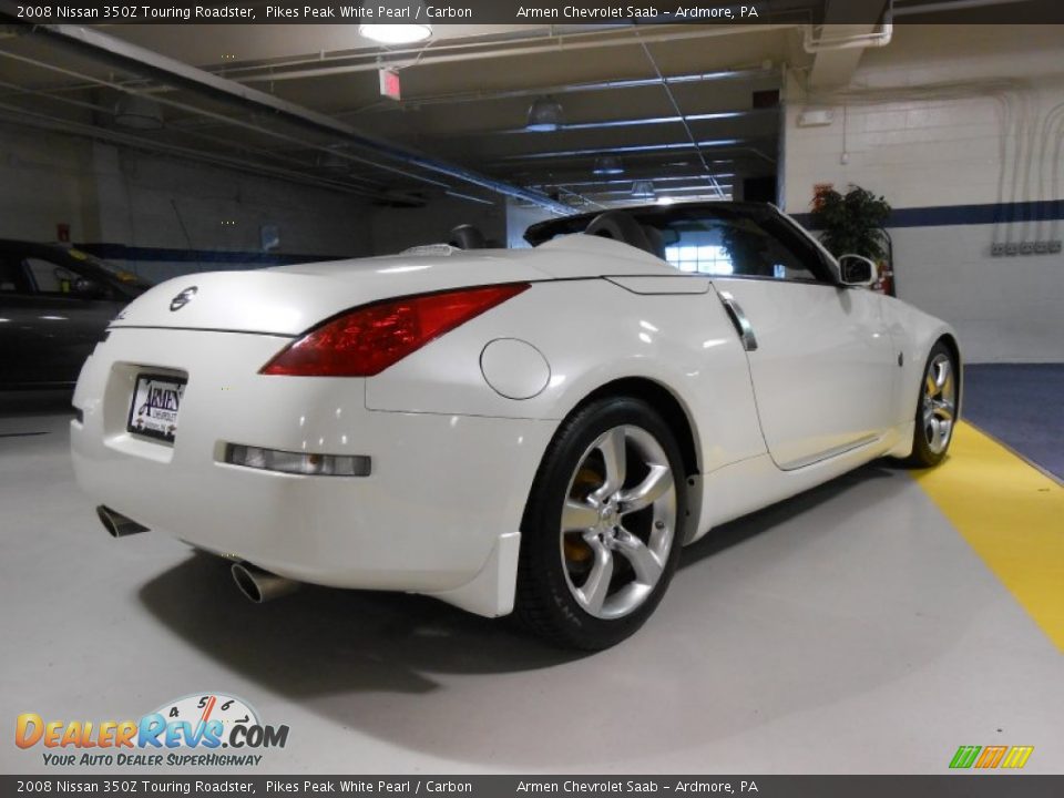 2008 Nissan 350Z Touring Roadster Pikes Peak White Pearl / Carbon Photo #5