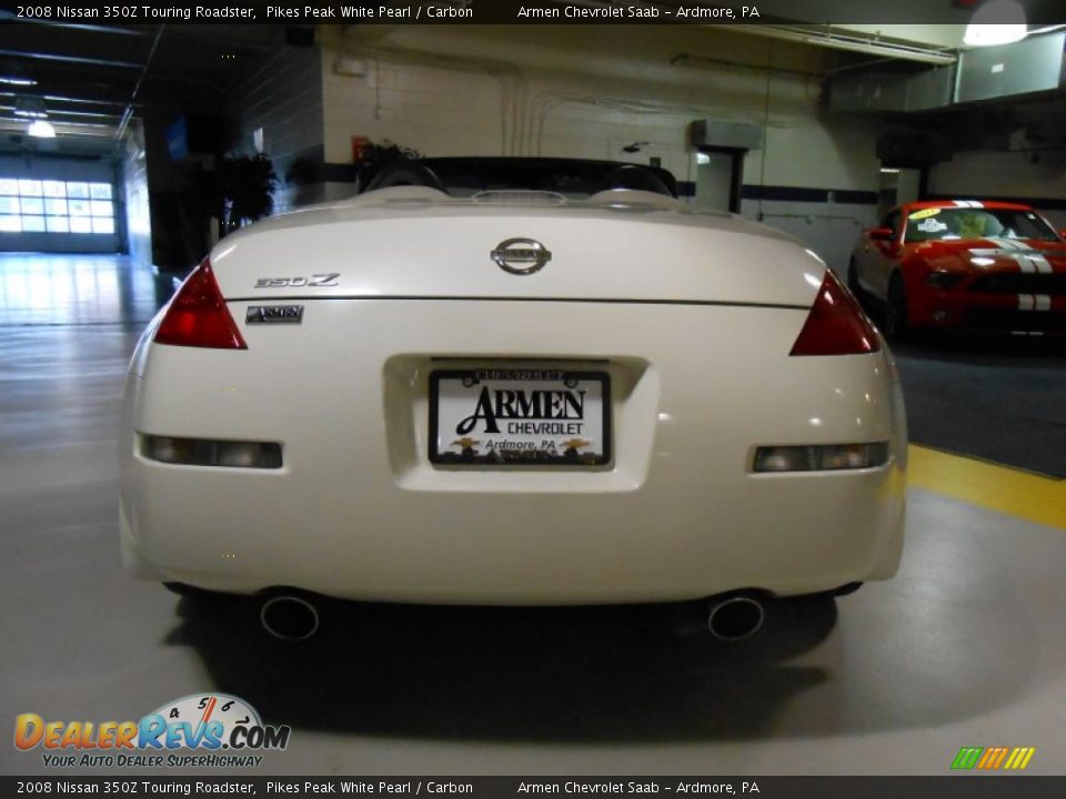 2008 Nissan 350Z Touring Roadster Pikes Peak White Pearl / Carbon Photo #6