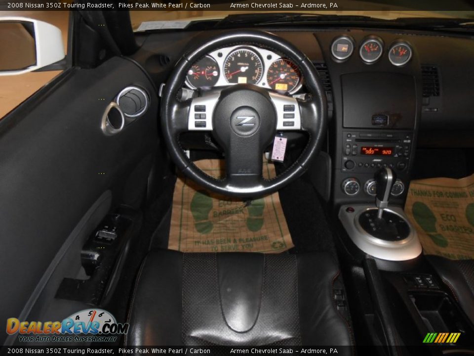 2008 Nissan 350Z Touring Roadster Pikes Peak White Pearl / Carbon Photo #18