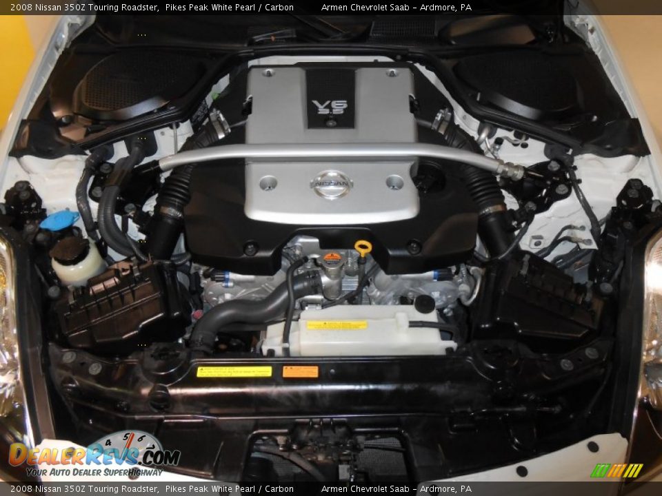 2008 Nissan 350Z Touring Roadster Pikes Peak White Pearl / Carbon Photo #19
