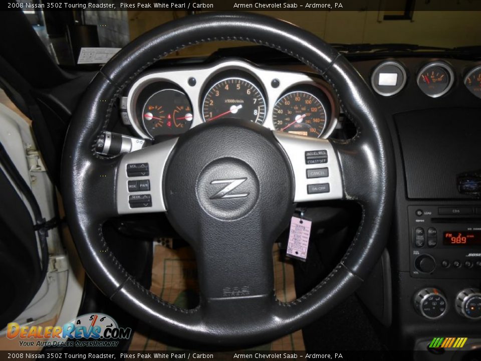 2008 Nissan 350Z Touring Roadster Pikes Peak White Pearl / Carbon Photo #24