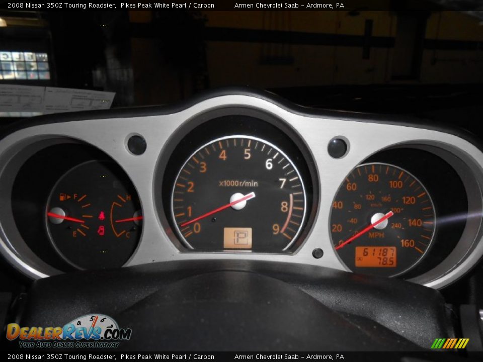 2008 Nissan 350Z Touring Roadster Pikes Peak White Pearl / Carbon Photo #25