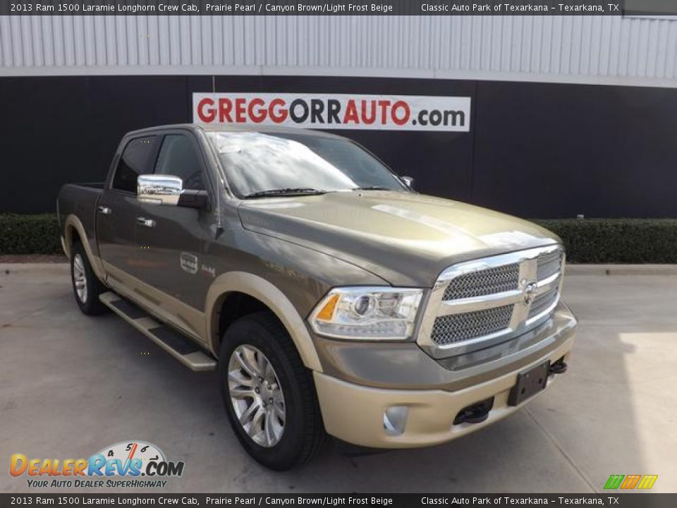2013 Ram 1500 Laramie Longhorn Crew Cab Prairie Pearl / Canyon Brown/Light Frost Beige Photo #1