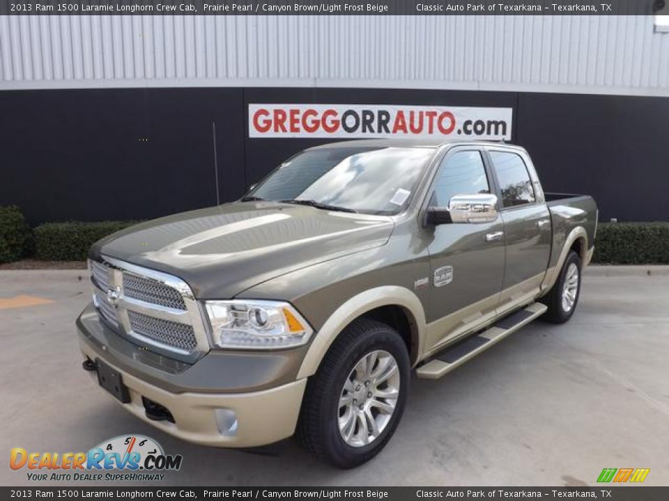 2013 Ram 1500 Laramie Longhorn Crew Cab Prairie Pearl / Canyon Brown/Light Frost Beige Photo #2