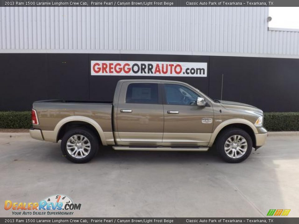 2013 Ram 1500 Laramie Longhorn Crew Cab Prairie Pearl / Canyon Brown/Light Frost Beige Photo #3