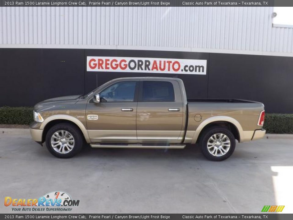 2013 Ram 1500 Laramie Longhorn Crew Cab Prairie Pearl / Canyon Brown/Light Frost Beige Photo #4