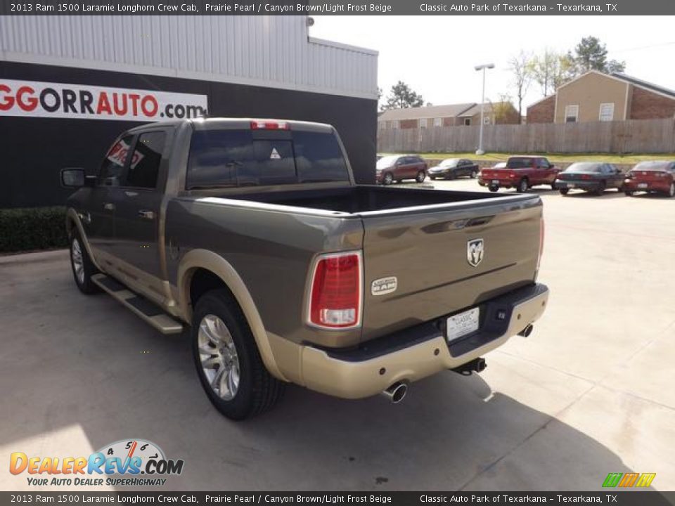 2013 Ram 1500 Laramie Longhorn Crew Cab Prairie Pearl / Canyon Brown/Light Frost Beige Photo #5