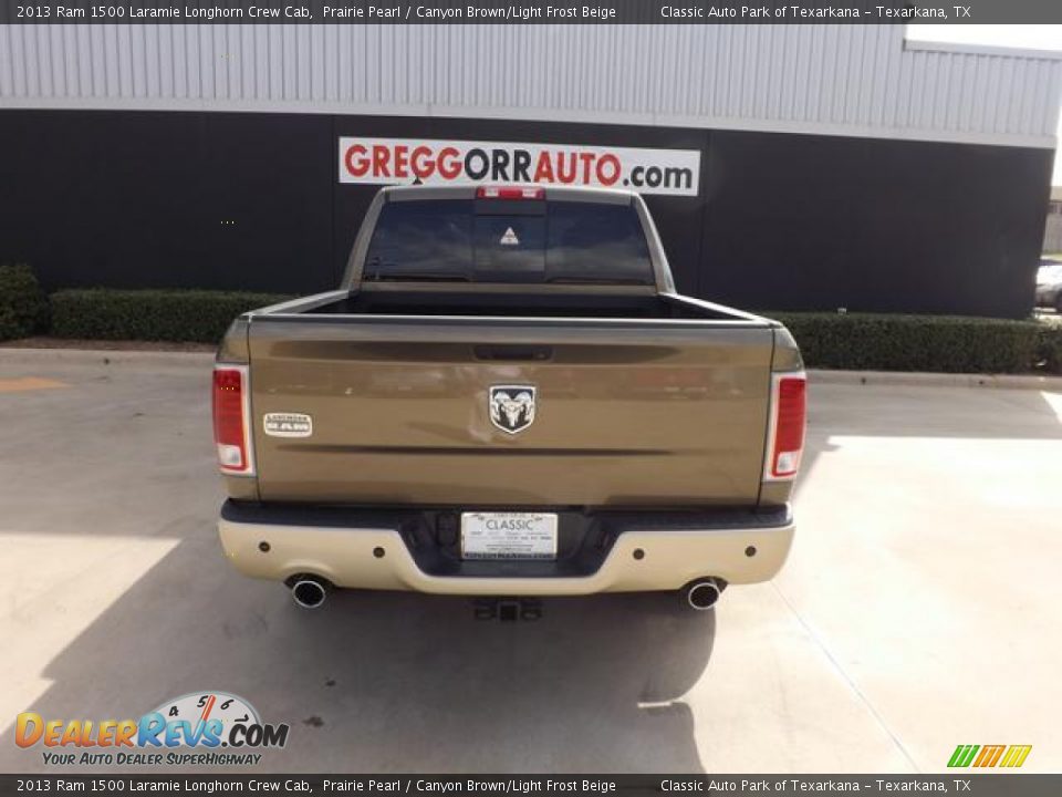 2013 Ram 1500 Laramie Longhorn Crew Cab Prairie Pearl / Canyon Brown/Light Frost Beige Photo #6