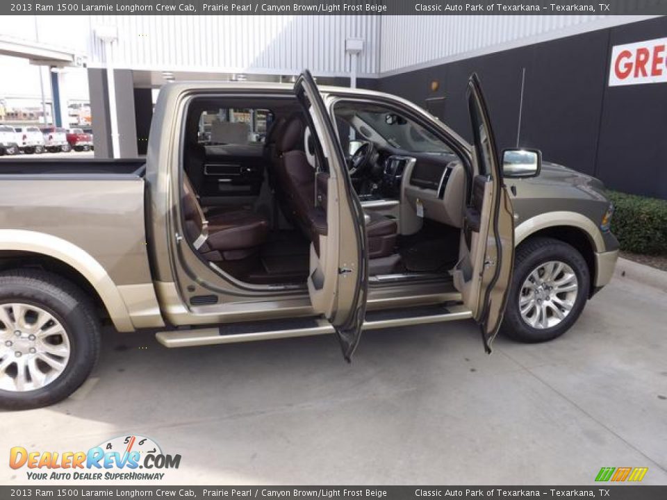 2013 Ram 1500 Laramie Longhorn Crew Cab Prairie Pearl / Canyon Brown/Light Frost Beige Photo #8