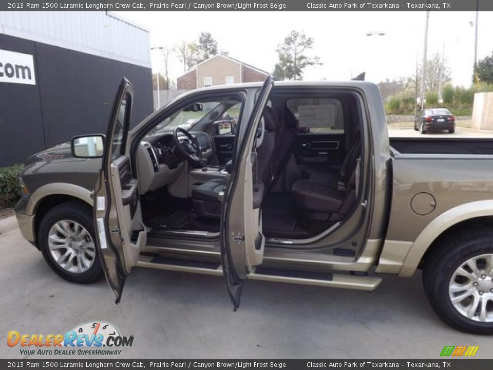 2013 Ram 1500 Laramie Longhorn Crew Cab Prairie Pearl / Canyon Brown/Light Frost Beige Photo #9