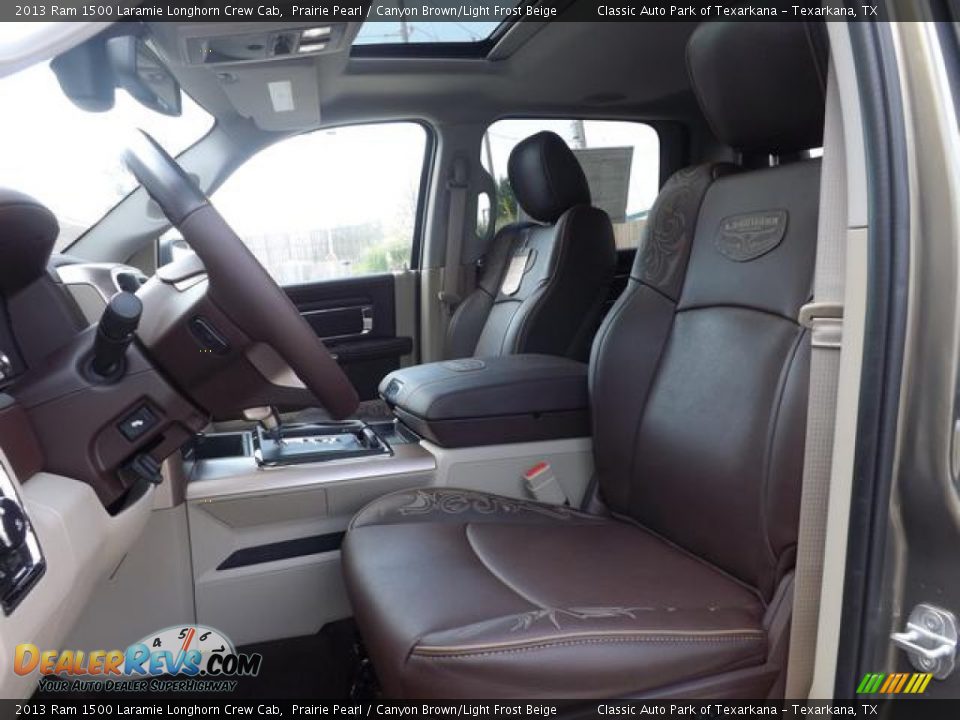 2013 Ram 1500 Laramie Longhorn Crew Cab Prairie Pearl / Canyon Brown/Light Frost Beige Photo #25
